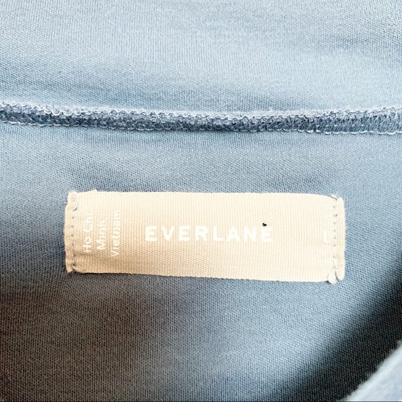 Everlane The Luxe Cotton Mockneck Tee Blue Large - Picture 6 of 7